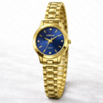 CITISHAN Gold-Tone Ladies Quartz Watch – Blue Dial